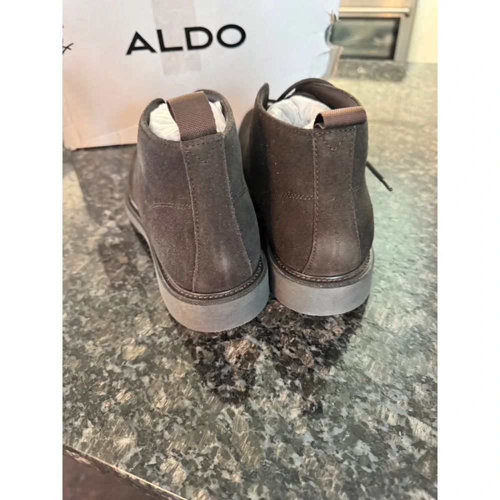 Aldo Jefrey-201 Mens Dark Brown Suede Chukka Boots Size 11 Ankle Booties New